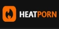 HeatPorn logo with flame icon and text in orange and white colors on a black background.
