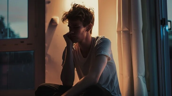 Man reflecting on complex emotions of guilt and self-growth in the context of a consensual non-monogamous relationship.