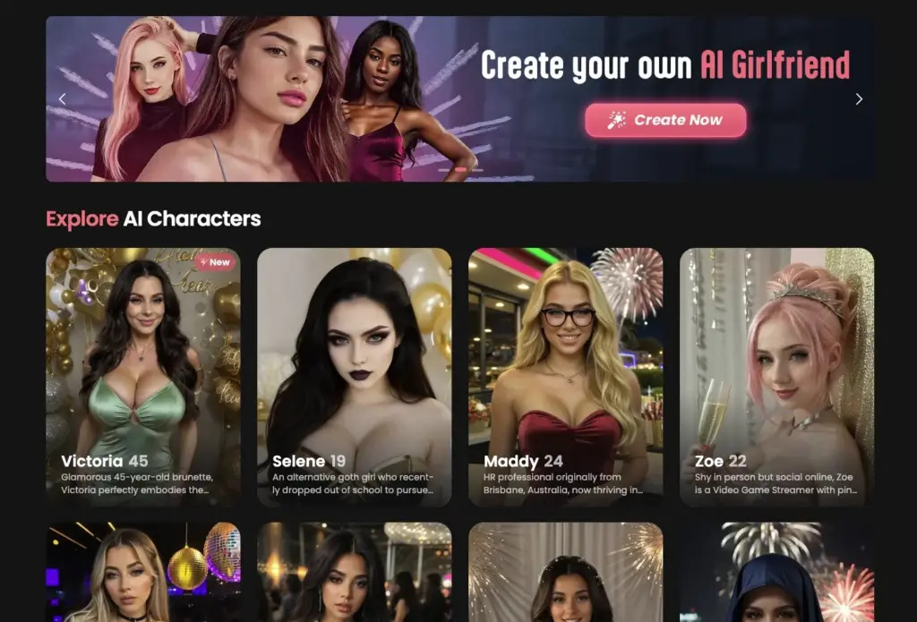 Explore AI girlfriend characters on Candy ai platform with personalized options for different personalities and appearances.